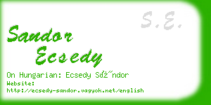 sandor ecsedy business card